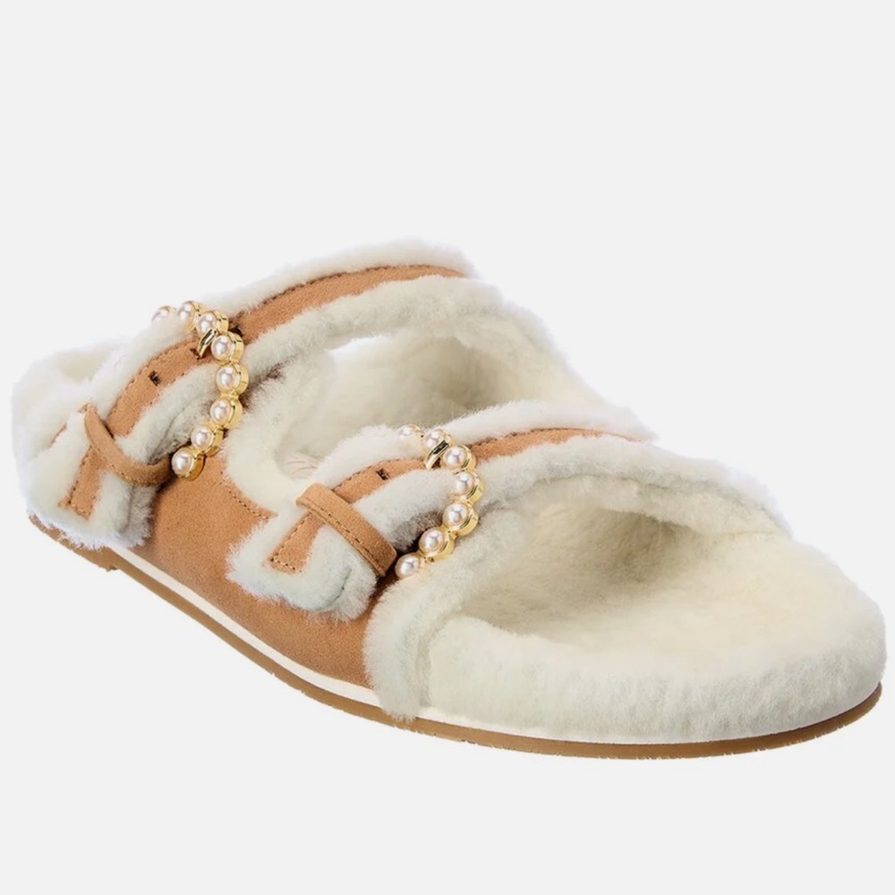 Stuart Weitzman Piper Chill Shearling-Lined Slide Sandals